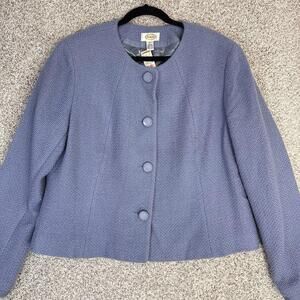NWT Talbots Woman Lavender Wool Blend Jacket Coat Size 20W 4 button